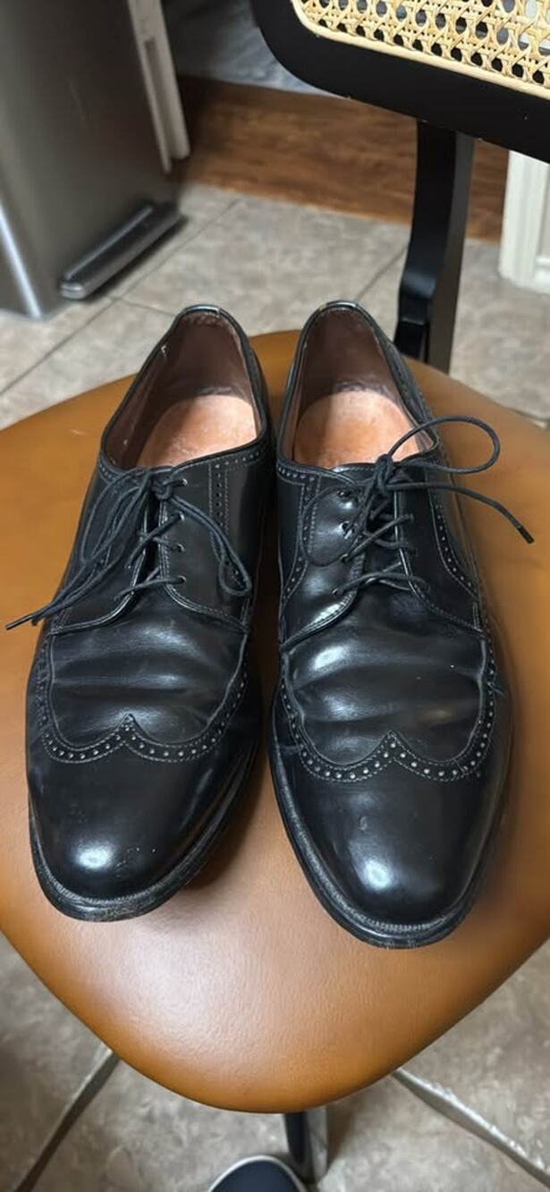 Vintage Allen Edmonds Richmond Black Leather Wingtip Derby Men's 11 D 50457 11D